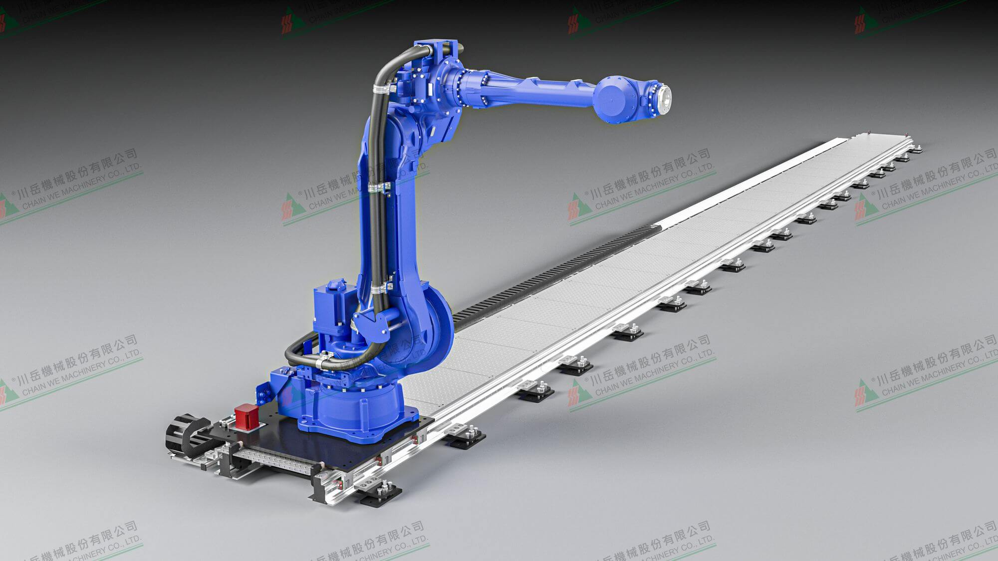 The Seventh-Axis Linear Module(Aluminum Extrusion) with Robotic Arm